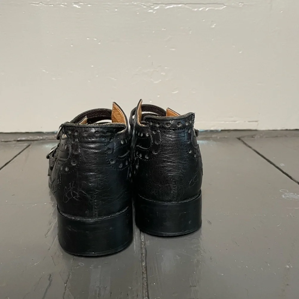 John Fluevog Black Strappy Flats - Picture 4 of 6